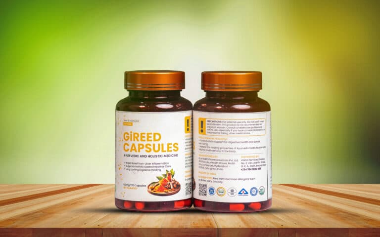 GiREED Capsules — front and back of bottle showing label and NAFDAC marking